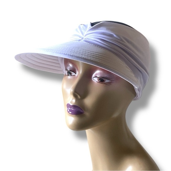 Women’s Sun Visor Beach Hat. Sun blocker Color:White OSFM Beach Summertime - Picture 5 of 9